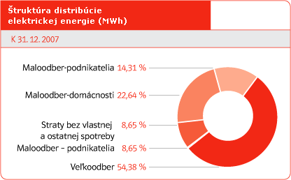 truktra distribcie elektrickej energie (MWh)